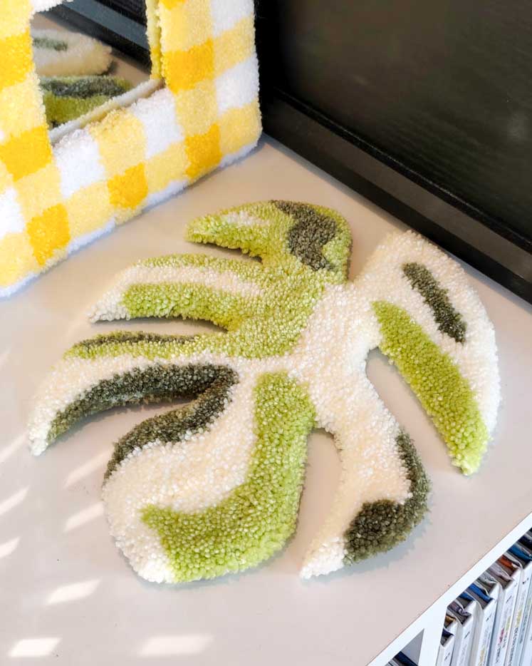 Décoration murale tuftée - Feuille calathéa