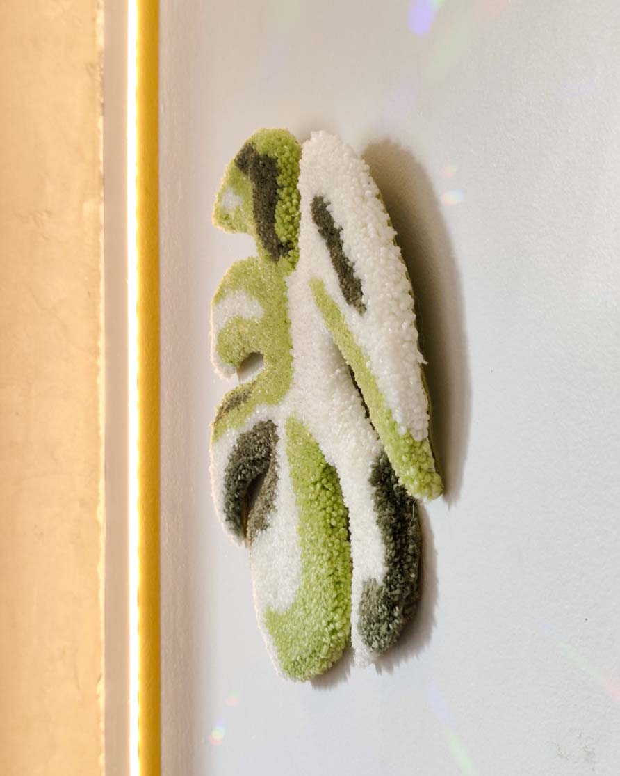 Décoration murale tuftée - Feuille calathéa