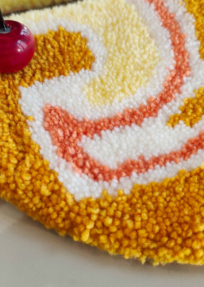 Petit tapis tufté demi-cercle - abstrait