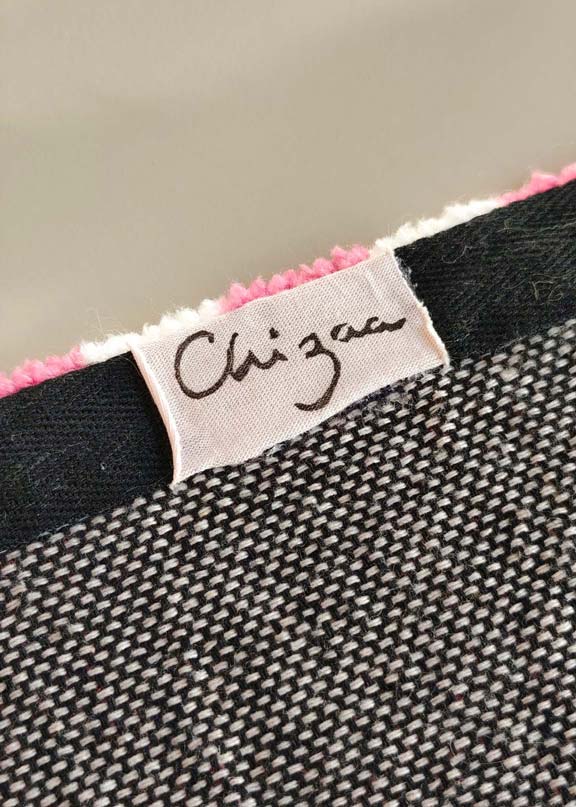 Petit tapis tufté - motif vichy rose