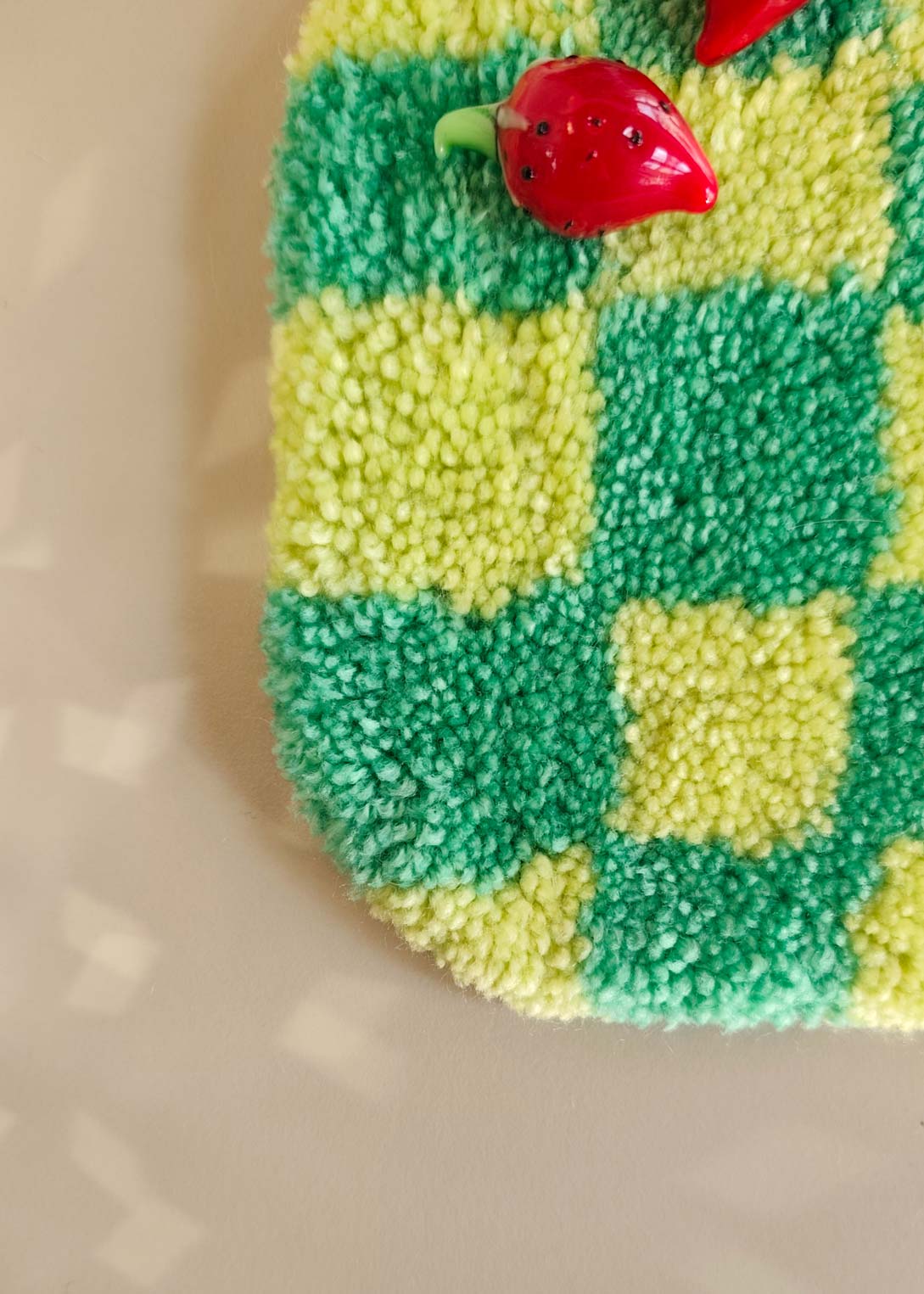 Petit tapis tufté - damier vert