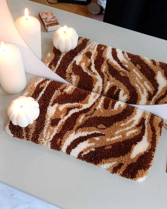 Petit tapis tufté - motif crème