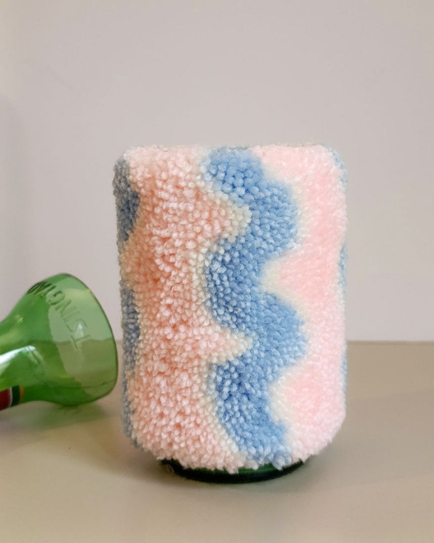 Vase vagues roses et bleues