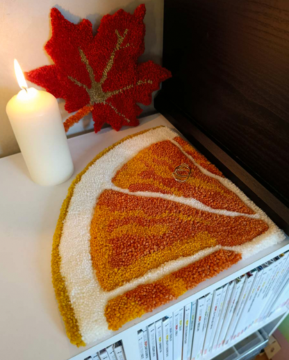 Petit tapis d’angle tufté - orange confite